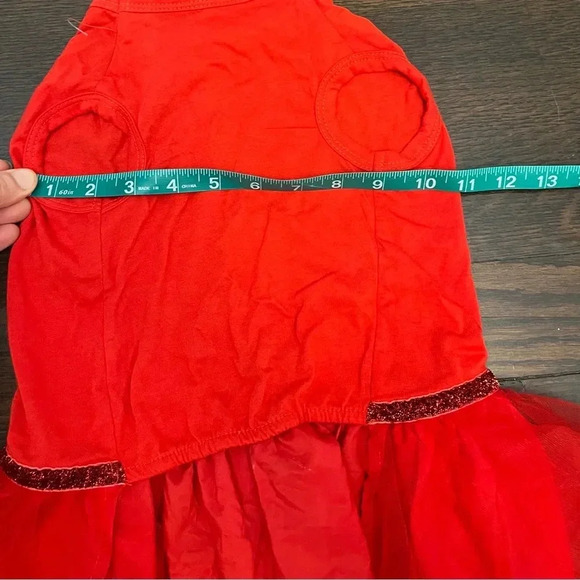 NWOT MERRY & BRIGHT SANTA'S FAVORITE RED TUTU DOG PET DRESS SIZE MEDIUM XMAS - Picture 3 of 4